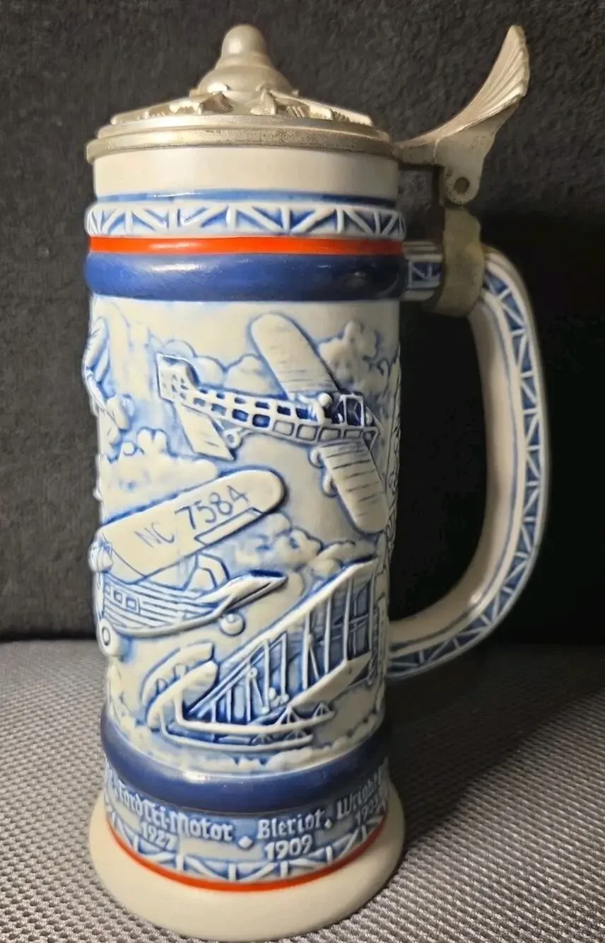 Vintage Collectible 1981 Avon Ceramarte Beer Stein Airplane Mug - Made in Brazil